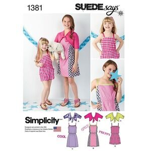Simplicity Sewing Pattern 1381 Girls Dress Romper‎ Cardigan Size 3-6